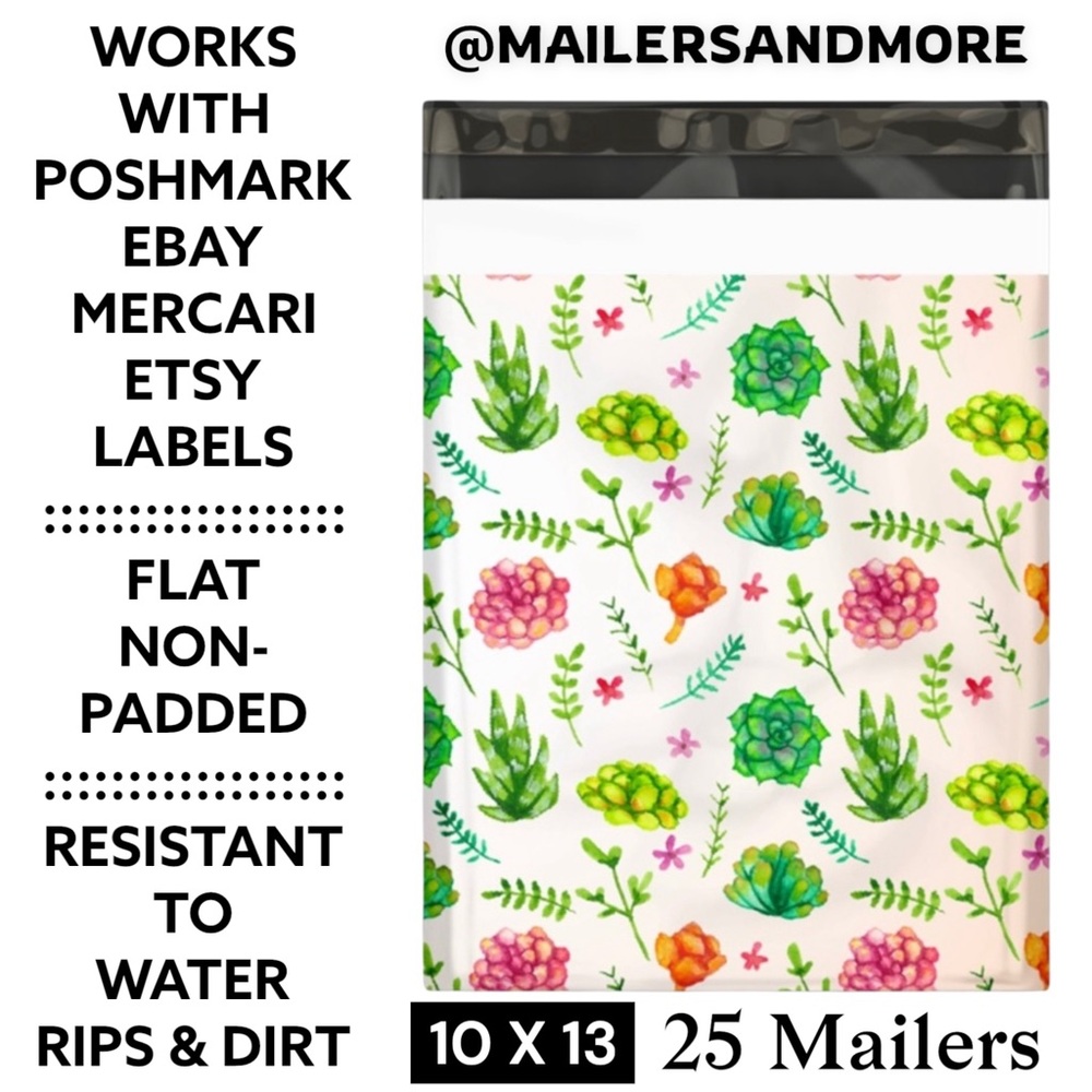 25 10X13 Poly Mailers Succulents  Shipping Envelopes PRICE IS FIRM - Picture 3 of 11